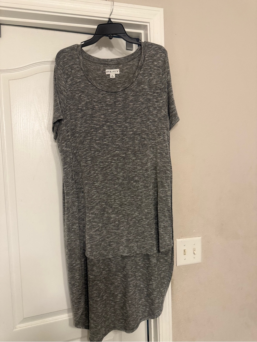 Ava & Viv Heather Gray High-Low Knit Dress